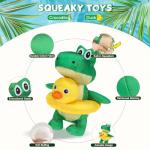 EXPAWLORER 2-in-1 Squeaky Floating Dog Toys for Small Medium Large Dogs, Crocodile & Duck Set Water Pool Toys with Squeakers, Interactive Outdoor Fetch Pet Toy for Beach Lake Summer Essentials