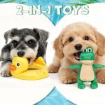 EXPAWLORER 2-in-1 Squeaky Floating Dog Toys for Small Medium Large Dogs, Crocodile & Duck Set Water Pool Toys with Squeakers, Interactive Outdoor Fetch Pet Toy for Beach Lake Summer Essentials