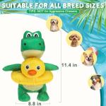 EXPAWLORER 2-in-1 Squeaky Floating Dog Toys for Small Medium Large Dogs, Crocodile & Duck Set Water Pool Toys with Squeakers, Interactive Outdoor Fetch Pet Toy for Beach Lake Summer Essentials