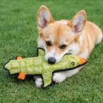 Jalousie 5 Pack Ultra Tough No Stuffing Squeaky Dog Toys for Large Dogs No Mess Interactive Durable Plush Chew Toy Indestructible Dog 6 Layers (5 Pack Strong Plushy Animal Pattern, Large to XLarge)