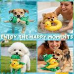 EXPAWLORER 2-in-1 Squeaky Floating Dog Toys for Small Medium Large Dogs, Crocodile & Duck Set Water Pool Toys with Squeakers, Interactive Outdoor Fetch Pet Toy for Beach Lake Summer Essentials