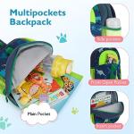 mommore Toddler Backpack for Boys 2-4 Small Cute Dinosaur Backpack with Kids Leash, 3D Cartoon Preschool Kindergarten Bookbag for Pre-k, Green