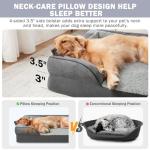 INVENHO Orthopedic Dog Beds Large Sized, XL Washable Dog Sofa with Egg-Crate Foam, Waterproof Lining and Non-Skid Bottom