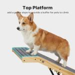 Veehoo Folding Dog Ramp for Bed Couch, 65" Long Stairs for Dogs to Get on High Bed with Platform and 5 Adjustable Height 20" to 31“, Wooden Senior Dog Ramp Steps for Small to Large Dogs, up to 220lbs