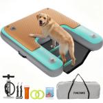 Dogs Floating Dock 47"x39" Inflatable Water Ramp for Pet Double PVC Water Float Ramps for Boats Platform Lake Pool Safe & Easy Water Access for Big Dogs