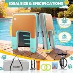 Dogs Floating Dock 47"x39" Inflatable Water Ramp for Pet Double PVC Water Float Ramps for Boats Platform Lake Pool Safe & Easy Water Access for Big Dogs