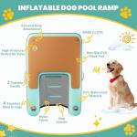 Dogs Floating Dock 47"x39" Inflatable Water Ramp for Pet Double PVC Water Float Ramps for Boats Platform Lake Pool Safe & Easy Water Access for Big Dogs