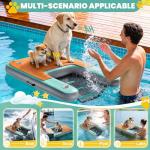 Dogs Floating Dock 47"x39" Inflatable Water Ramp for Pet Double PVC Water Float Ramps for Boats Platform Lake Pool Safe & Easy Water Access for Big Dogs