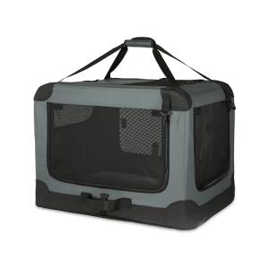Portable Soft-Sided Dog Travel Crate - Grey