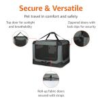 Portable Soft-Sided Dog Travel Crate - Grey