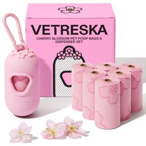 VETRESKA Cherry Blossom Poop Bag Dispenser Set