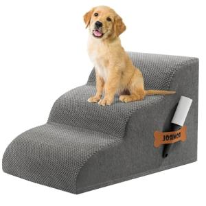 Romrol 3-Tier Dog Stairs Ramp for Beds