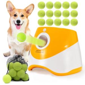 Automatic Ball Launcher for Small Dogs with 15 Balls