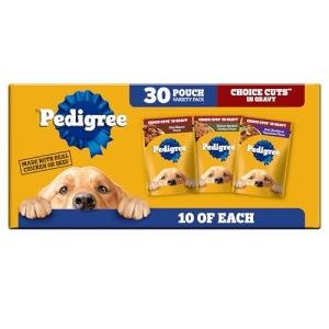 Pedigree Variety Pack Soft Wet Dog Food, 30 Count