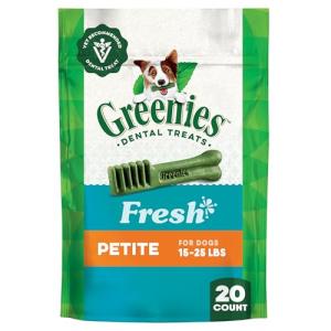 Greenies Natural Dental Dog Treats, Petite, 20 Count