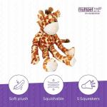 Swingin Safari Giraffe Squeaky Plush Dog Toy