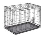 Double Door Folding Metal Dog Crate for Medium Breeds
