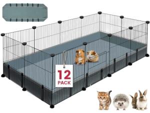 Portable 12-Panel Pet Playpen with Waterproof Mat