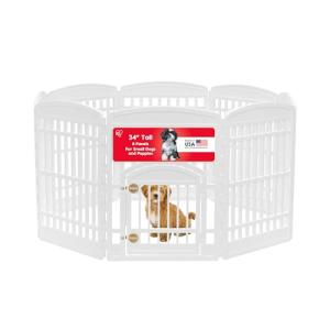 IRIS 34" 8-Panel Indoor Dog Playpen with Door