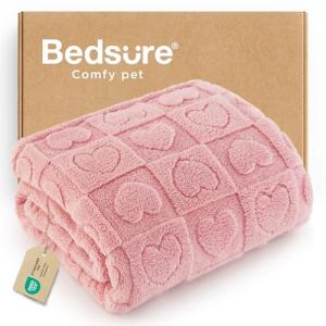 Bedsure Washable Dog Blanket - Soft Coral Fleece