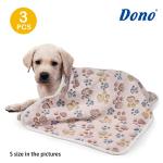 Dono 3 Soft Fleece Dog Blankets - Paw Print