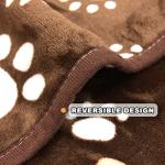 AHOOCUSTOM Soft Fleece Dog Blanket with Paw Print