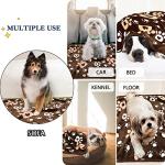 AHOOCUSTOM Soft Fleece Dog Blanket with Paw Print