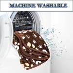 AHOOCUSTOM Soft Fleece Dog Blanket with Paw Print