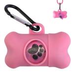 Pink Dog Poop Bag Dispenser with Carabiner