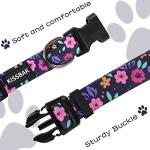 Cute Adjustable Floral Dog Collar for Medium Dogs