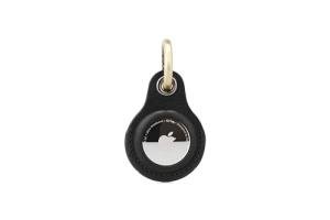 Genuine Leather Airtag Keyring for Dogs (Black)