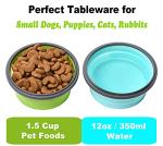 Collapsible Travel Dog Bowls with Lids - 2 Pack