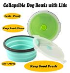 Collapsible Travel Dog Bowls with Lids - 2 Pack