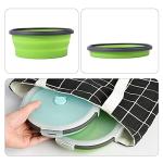 Collapsible Travel Dog Bowls with Lids - 2 Pack