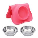Stainless Steel Dog Bowls with No-Spill Mat
