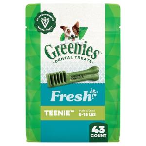 Greenies Natural Dental Dog Treats, Teenie Size 43 Count