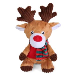 Christmas Reindeer Plush Dog Toy with Squeaker