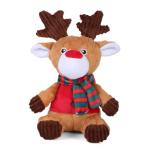 Christmas Reindeer Plush Dog Toy with Squeaker