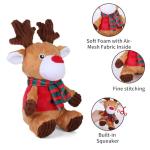 Christmas Reindeer Plush Dog Toy with Squeaker