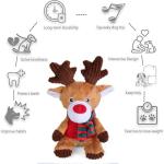 Christmas Reindeer Plush Dog Toy with Squeaker