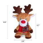 Christmas Reindeer Plush Dog Toy with Squeaker