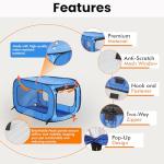 Portable Collapsible Travel Dog Crate, Blue