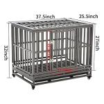 LUCKUP Heavy Duty 38-Inch Dog Cage with Wheels