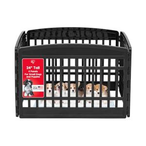 IRIS 24" Indoor Puppy Playpen - Black