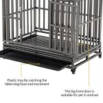 LUCKUP Heavy Duty 38-Inch Dog Cage with Wheels
