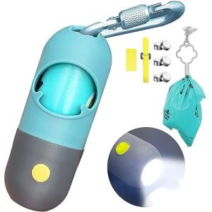 LED Flashlight Dog Poop Bag Dispenser with Clip