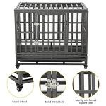 LUCKUP Heavy Duty 38-Inch Dog Cage with Wheels