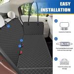 Dog Car Seat Cover with Storage Pocket - Black