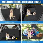Dog Car Seat Cover with Storage Pocket - Black