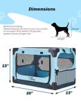 Portable 20-Inch Collapsible Dog Crate for Travel
